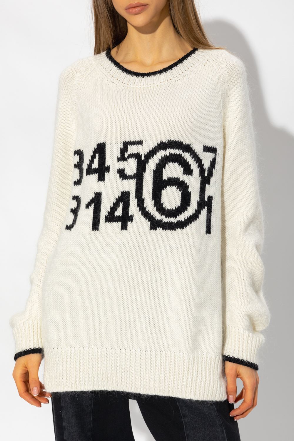 Cream Sweater with ski MM6 Maison Margiela - SchaferandweinerShops Spain -  Knit Cashmere Sweater